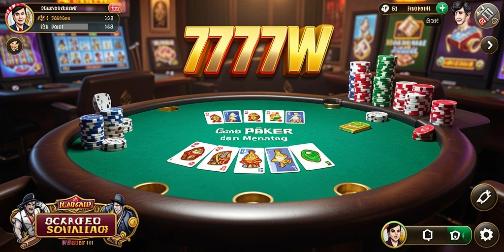 Screenshot gameplay poker yang seru di 7777W.