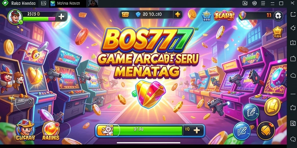 Screenshot gameplay BOS777 menunjukkan aksi mendebarkan di dunia arcade.