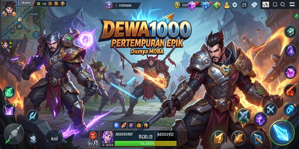 Screenshot gameplay DEWA1000 dengan aksi pertempuran yang menegangkan.