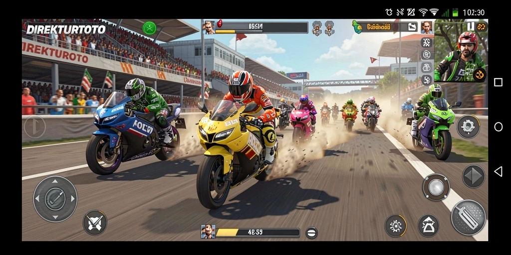 Gameplay menegangkan di balapan motor dalam DIREKTURTOTO.