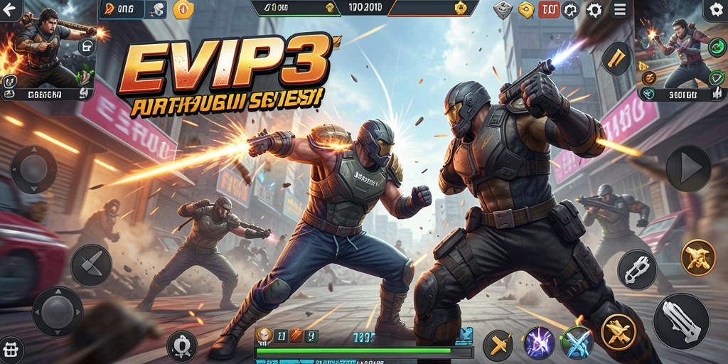 Tampilan aksi seru dalam gameplay EVIP3 yang memukau.