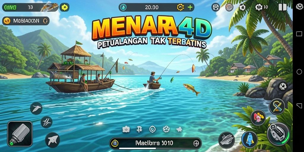 Tangkapan ikan yang beragam dalam gameplay MENARA4D.