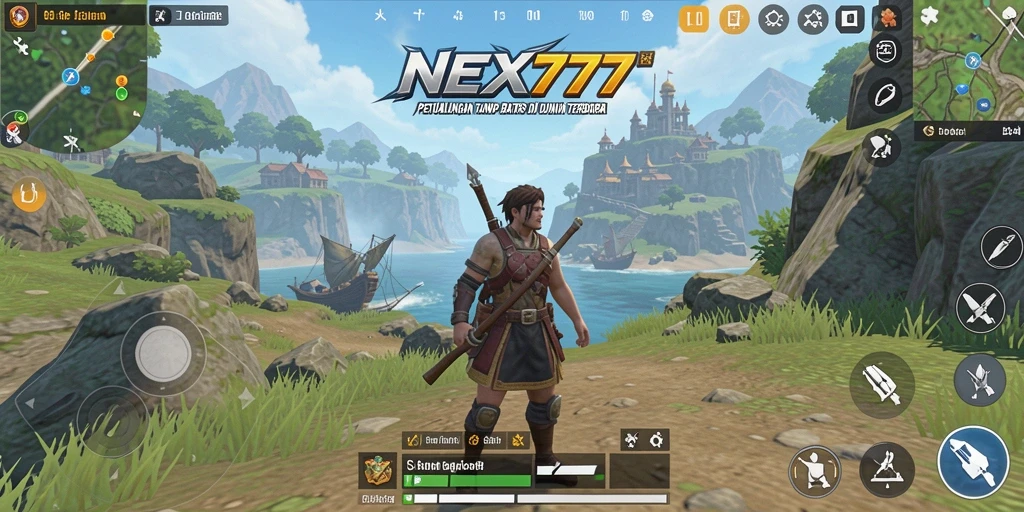 Screenshot gameplay NEX777 dengan dunia terbuka yang menakjubkan.