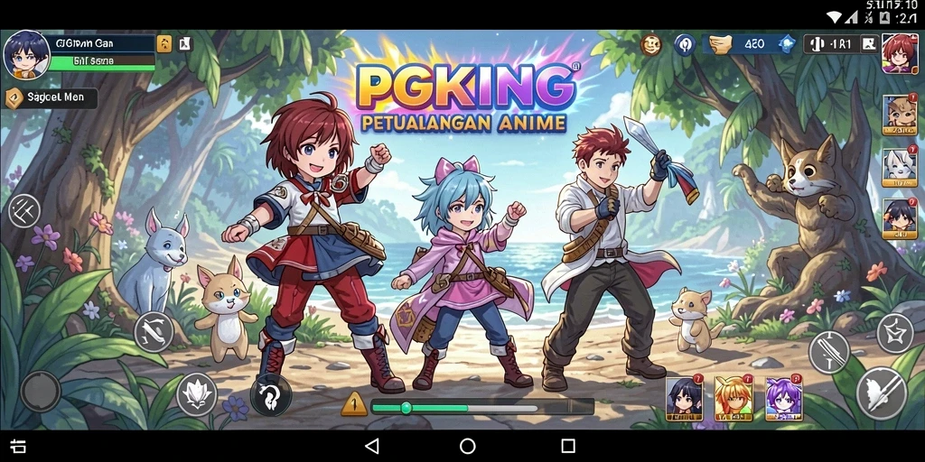 Gameplay seru PGKING dengan karakter anime yang mengagumkan.