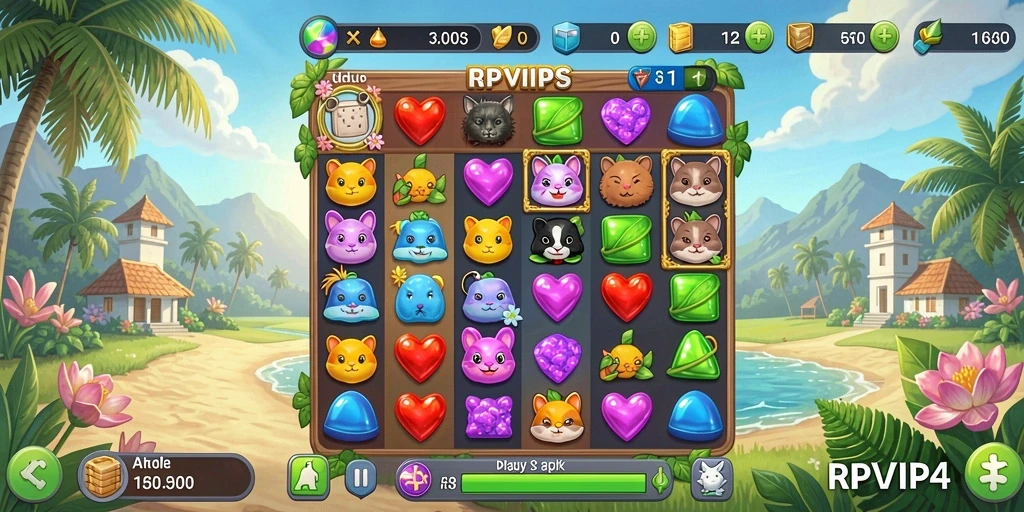 Tangkapan layar gameplay RPVIP4 yang menarik dan penuh warna.